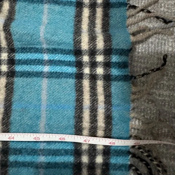 Burberry 100% Lambswool Authentic Blue Plaid Scarf
